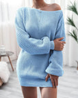 Ella | Womens Dress Off Shoulder Ribbed Knit 7
