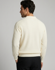 Men’s grey men's long sleeve knitted polo shirt