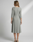 Women’s grey women's a-line dress cross detail