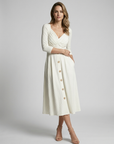 Women’s grey women's a-line dress cross detail