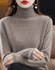 Women's black cashmere turtleneck jumper