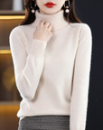 Women's black cashmere turtleneck jumper