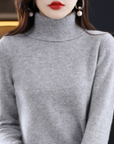 Women's black cashmere turtleneck jumper