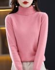 Women's black cashmere turtleneck jumper