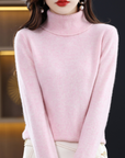 Women's black cashmere turtleneck jumper