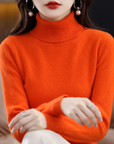 Women's black cashmere turtleneck jumper