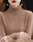 Women's black cashmere turtleneck jumper