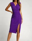 Evening Dress Pleated Design Figure-Hugging Cut for Special Occasions 3