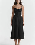 Floral Bustier Summer Dress With Side Slit 12
