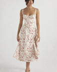 Floral Bustier Summer Dress With Side Slit 13