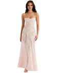 Floral Jacquard Structured Bustier Gown 7