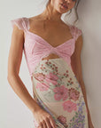 Floral Lace Sheath Dress With Side Slit 7