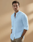 Fresh Men's Shirt Long Sleeve Stand-Up Collar 4