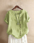 Fresh White Blouse With Short Sleeves For Women 8