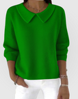 Women's green classic knit jumper with relaxed fit