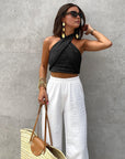 Halter Tank Top with Crisscross Design and Regular Fit for Casual Wear 4
