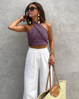 Halter Tank Top with Crisscross Design and Regular Fit for Casual Wear 6