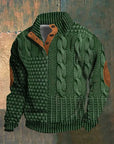 Men's knit jumper in black, retro-inspired design, warm winter knitwear