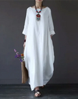 Ivy | White Midi Dress Long Sleeve Swing Design 5