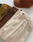 women's high waist wide-leg corduroy trousers