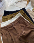 women's high waist wide-leg corduroy trousers