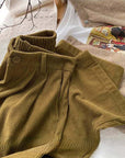 women's high waist wide-leg corduroy trousers
