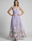 Women’s women's floral maxi dress v-neck
