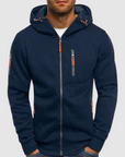 Men's white cotton hoodie with relaxed fit and drawstring hood