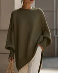 Women's beige oversized wool-blend knit jumper