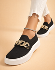women's platform knit slip-on sneakers