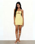 Lemon Sorbet A-Line Dress With Cutout Detail 0