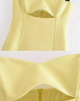 Lemon Sorbet A-Line Dress With Cutout Detail 7