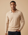 Men’s grey men's knitted polo sweater
