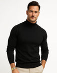 Men's white turtleneck jumper with soft knit
