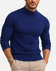 Men's white turtleneck jumper with soft knit