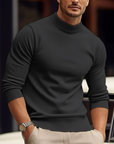 Men's white turtleneck jumper with soft knit