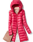 Women's blue lightweight quilted puffer jacket