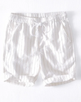 Linen Shorts With Stripes And Relaxed Fit 2