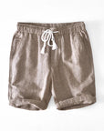 Linen Shorts With Stripes And Relaxed Fit 3