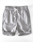 Linen Shorts With Stripes And Relaxed Fit 4