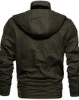 Men's military jacket waterproof fleece lined winter in dark green