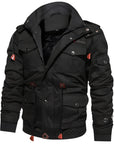 Men's military jacket waterproof fleece lined winter in dark green