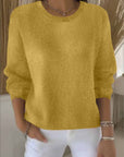 Women's yellow soft knit jumper with relaxed fit