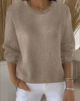 Women's yellow soft knit jumper with relaxed fit