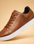 men's classic low-top leather-look sneakers