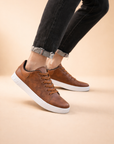 men's classic low-top leather-look sneakers