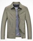 Men's blue harrington jacket with check lining and zip front