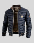 Men's quilted down puffer jacket, wind-resistant