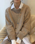 Women's brown cashmere jumper with soft knit