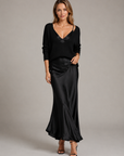 Women’s white women's satin maxi dress and knit set